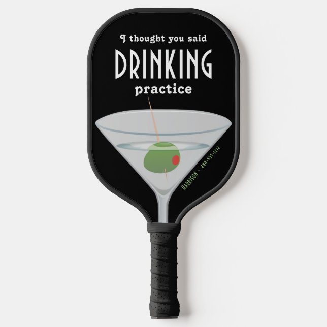 Raquette De Pickleball Martini boisson personnalisée amusant (Recto)