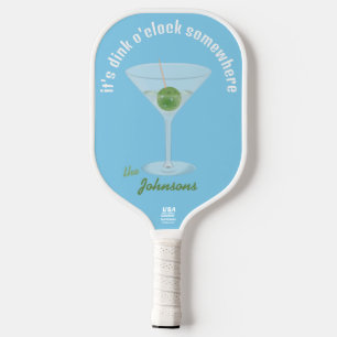 Raquette De Pickleball Martini Pickle Personnalisé Dink O'Clock - Bleu