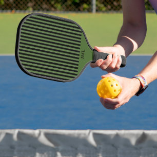 Raquette De Pickleball Masculine élégante Gris vert foncé et noir