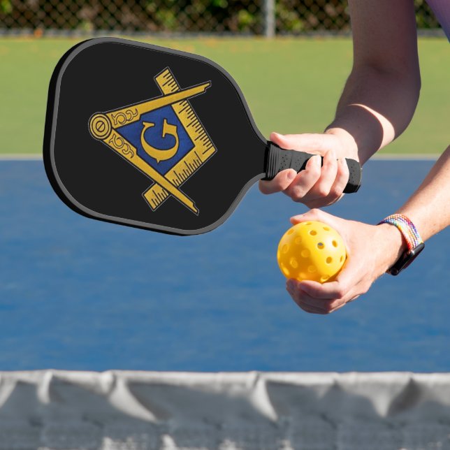 Raquette De Pickleball Masonic Freemasons Carré et boussole (Insitu)