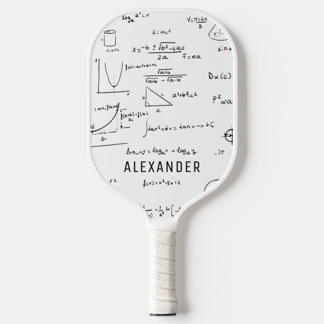 Raquette De Pickleball Mathématiques Noir Blanc Science (Recto)