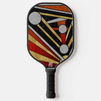 Raquette De Pickleball Mécanique Céleste – Art industriel rétro-futuriste