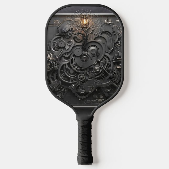 Raquette de pickleball mécanique Steampunk (Recto)
