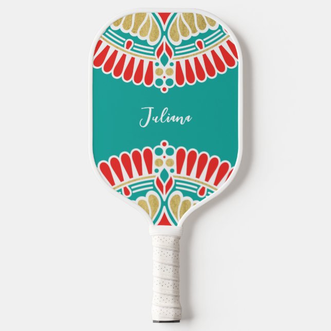 Raquette De Pickleball Médaille Boho Fiesta Pickleball Custom Paddle (Recto)