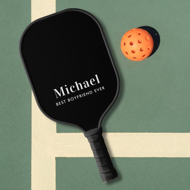 Raquette De Pickleball Meilleur ami jamais Monogramme Noir (Créateur téléchargé)