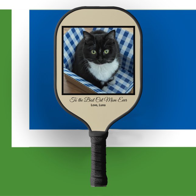 Raquette De Pickleball Meilleur chat Maman toujours Photo personnalisée e (Créateur téléchargé)