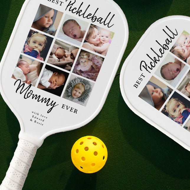 Raquette De Pickleball Meilleur Collage Photo Mommy Pickleball (Créateur téléchargé)