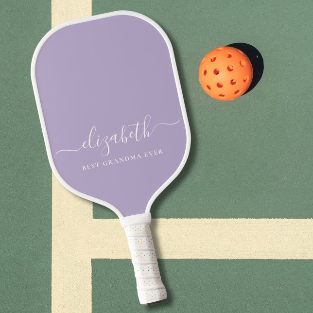 Raquette De Pickleball Meilleur grand-mère jamais Script Monogram Lavande (Créateur téléchargé)