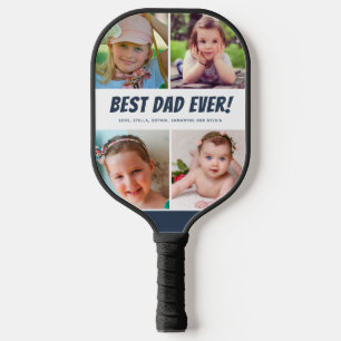 Raquette De Pickleball Meilleur papa Jamais Quatre Photos Marine Bleu