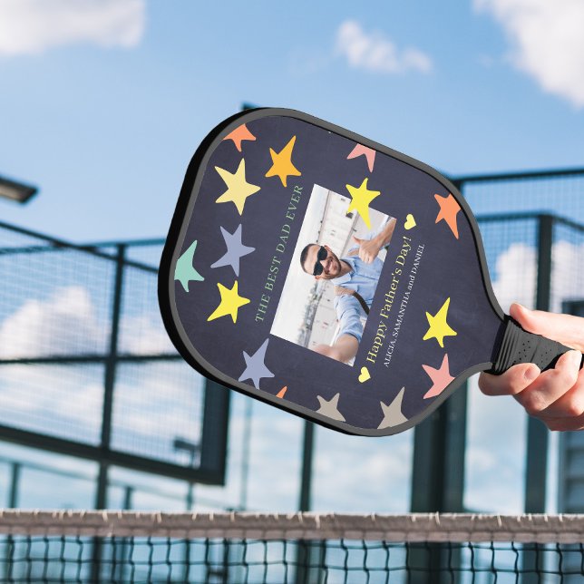Raquette De Pickleball Meilleur papa photo personnalisée (Créateur téléchargé)