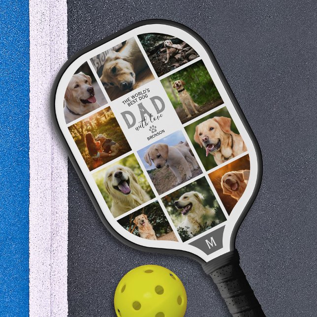 Raquette De Pickleball Meilleure Fête des pères de papa de chien du monde (Créateur téléchargé)