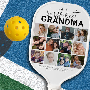 Raquette De Pickleball Meilleure Grand-mère du Monde Collage de Photos
