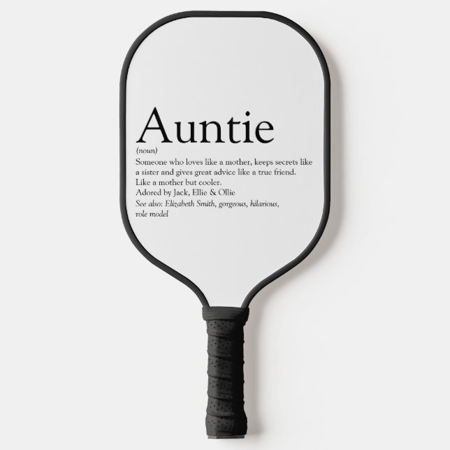 Raquette De Pickleball Meilleure Tante, Tante Définition du monde (Recto)