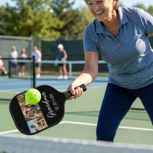 Raquette De Pickleball Mémé a établi Photo Noir 3 Écriture Blanche