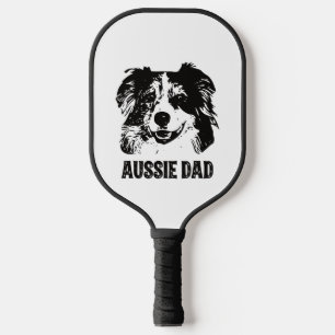 Raquette De Pickleball Mens Aussie Papa - Australian Shepherd Chien Papa