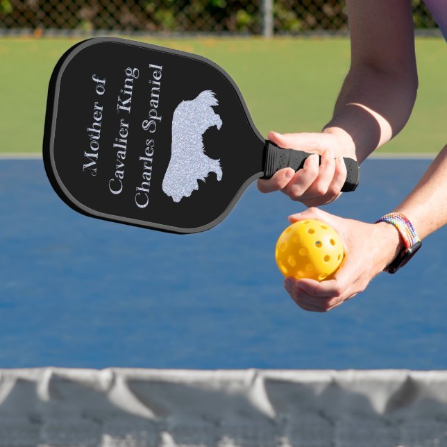 Raquette De Pickleball Mère de Cavalier King Charles Spaniel Argent (Insitu)