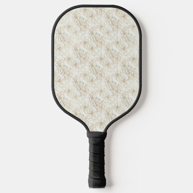 Raquette De Pickleball Minimal Botanical Line Art Pattern (1) (Recto)