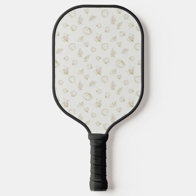 Raquette De Pickleball Minimal Botanical Line Art Pattern (3) (Recto)