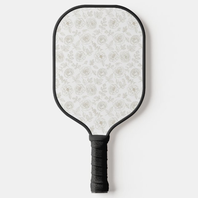 Raquette De Pickleball Minimal Botanical Line Art Pattern (4) (Recto)