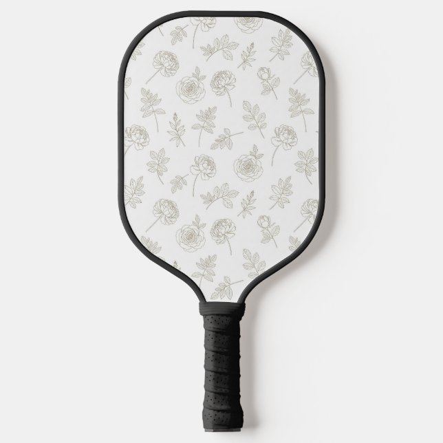Raquette De Pickleball Minimal Botanical Line Art Pattern (8) (Recto)