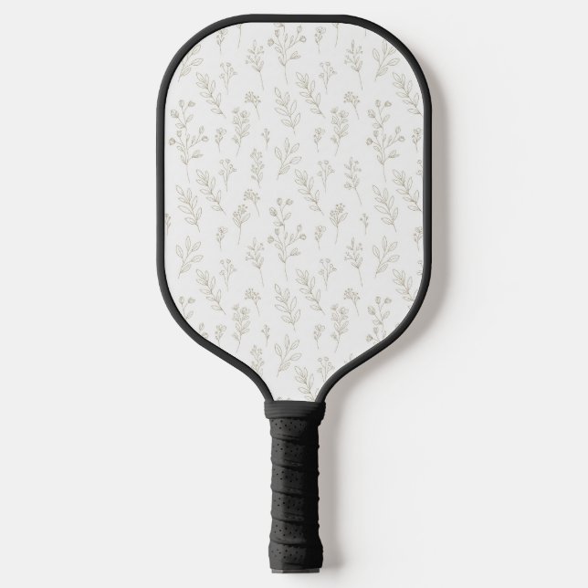 Raquette De Pickleball Minimal Botanical Line Art Pattern (9) (Recto)