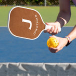 Raquette De Pickleball Minimal Classic Monogram Sable Leather<br><div class="desc">Masculine modern design features sable brown distressed leather background with easy to use template for a single letter and name in stylish classic professional leterring. The design repeats on the reverse side. Perfect pickleball gift for him.</div>