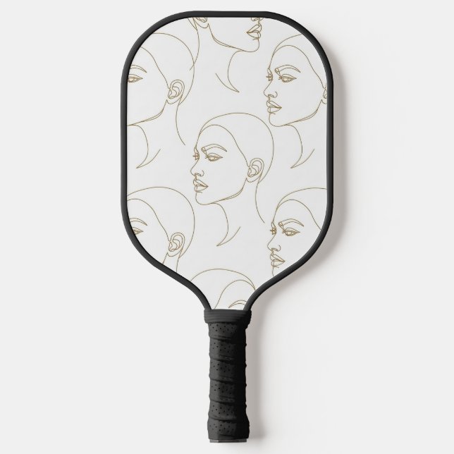 Raquette De Pickleball Minimal Female Face Line Pattern (1) (Recto)