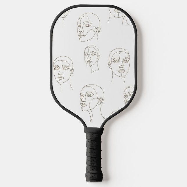 Raquette De Pickleball Minimal Female Face Line Pattern (3) (Recto)