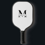 Raquette De Pickleball Minimal White Black Monogram Name personalized<br><div class="desc">Pickleball is one of the fastest-growing sports across all ages—and now you can bring extra style to the courts with your very own custom paddle. This sleek black and white design is both modern and timeless, making it easy to personalize with your monogram and name. Whether you’re playing for fun...</div>
