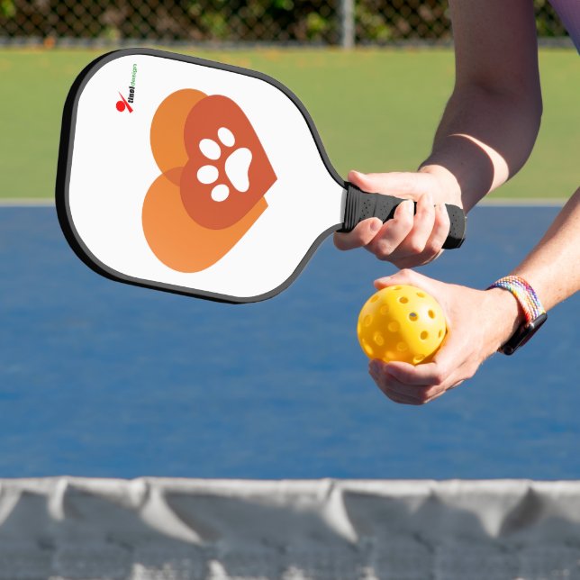 Raquette De Pickleball Minimalist Paw Print Heart Pickleball Paddle | Pet (Insitu)