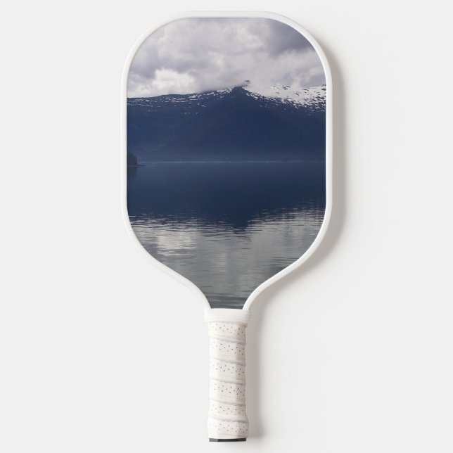 Raquette De Pickleball Misty Alaskan Sea dans les tons bleu (Recto)