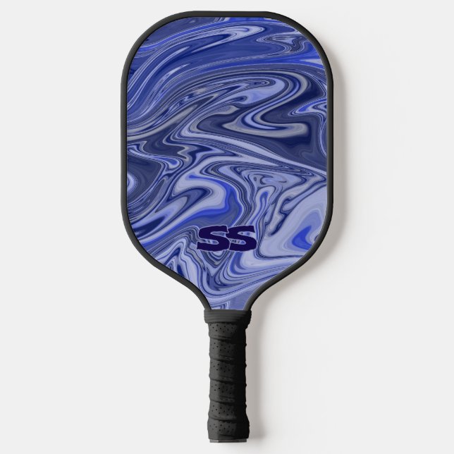 Raquette De Pickleball Modern Marble Monogram Pickleball Paddle (Recto)