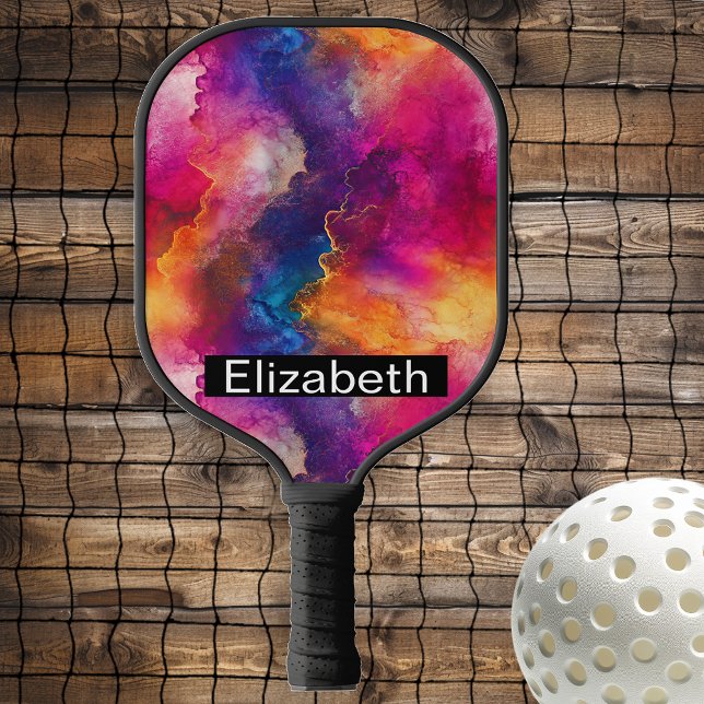 Raquette De Pickleball Modern Pink Color Fusion Personalized (Créateur téléchargé)
