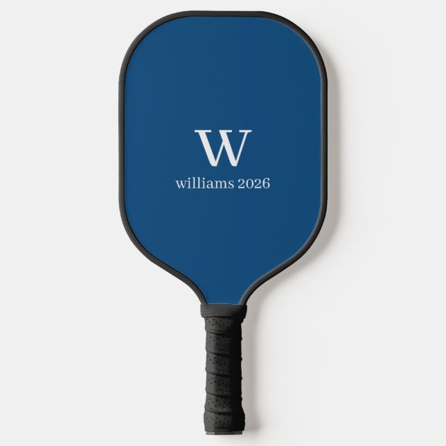 Raquette de Pickleball Moderne Bleu Foncé & Blanc  (Recto)
