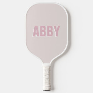 Raquette De Pickleball Moderne et audacieux nom rose et blanc