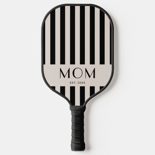 Raquette De Pickleball Moderne Minimal Stripes Maman Établie (Recto)