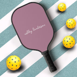 Raquette De Pickleball Moderne minimaliste Rose Rose Monogramme femmes