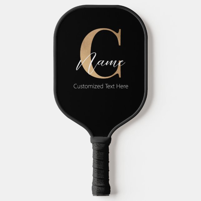 Raquette De Pickleball Moderne Monogramme Initial C & Nom Personnalisé (Recto)