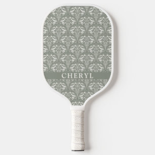Raquette De Pickleball Moderne Sage Vert Boho Personnalisé