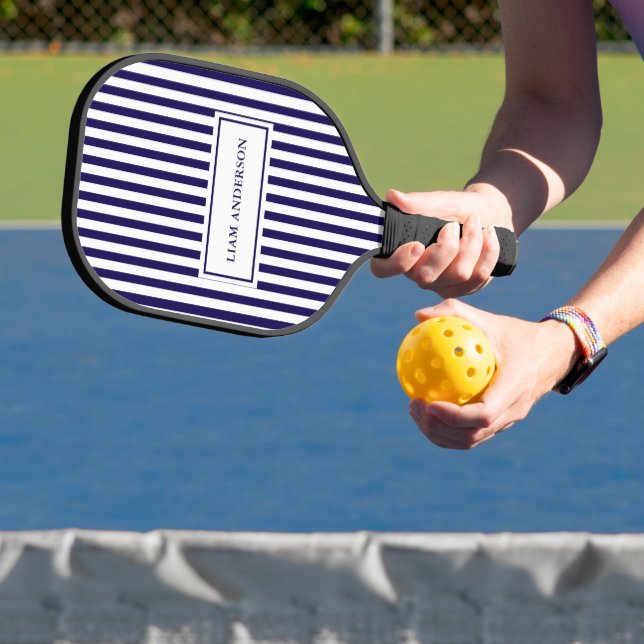 Raquette De Pickleball Moderne Simple Personnalisé Marine Vertical Strite (Insitu)