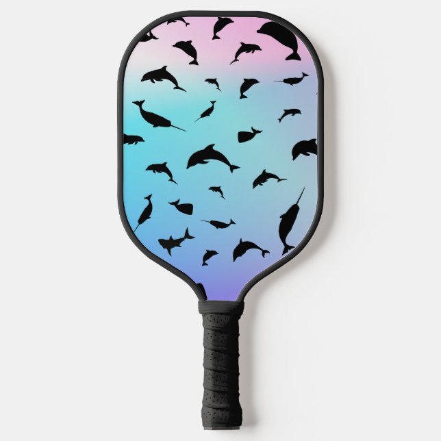Raquette De Pickleball Moderne Simple requin baleine à bec arc-en-ciel dé (Recto)