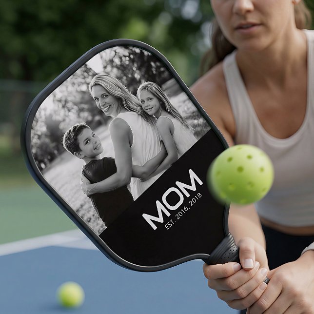 Raquette De Pickleball Mom Established Fun Bold Photo  (Créateur téléchargé)
