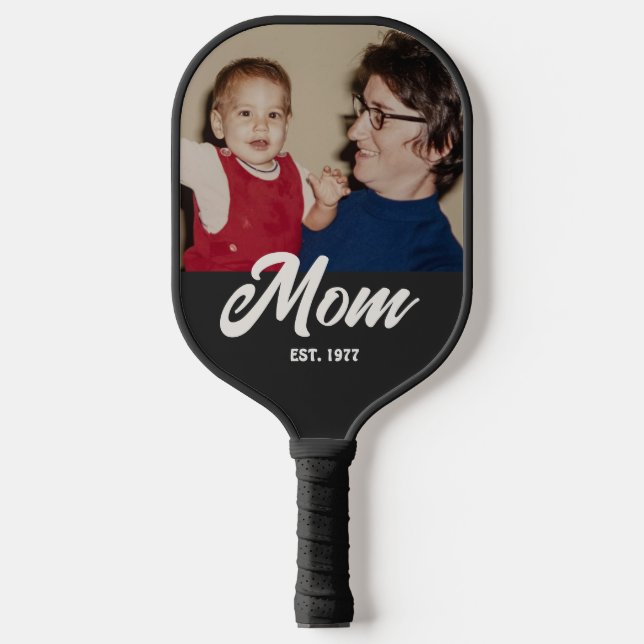 Raquette De Pickleball Mom Established Fun Script Photo (Recto)