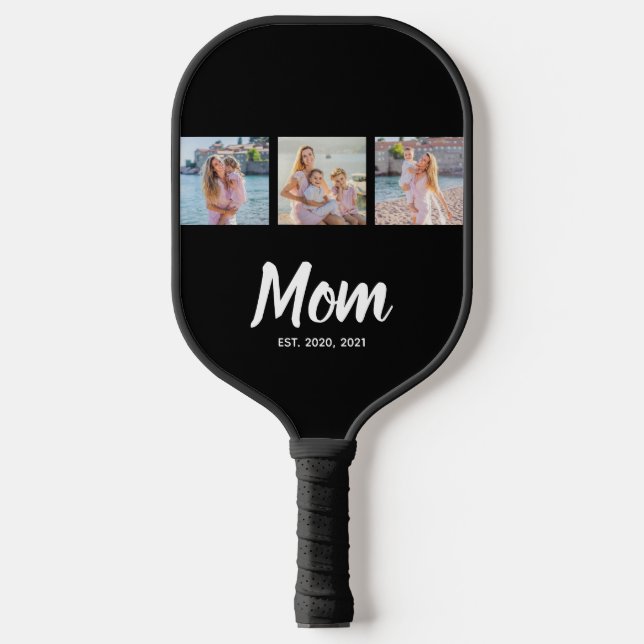 Raquette De Pickleball Mom Established Modern Script Black 3 Photo (Recto)