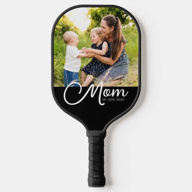 Raquette De Pickleball Mom Established Script Black Photo  (Recto)