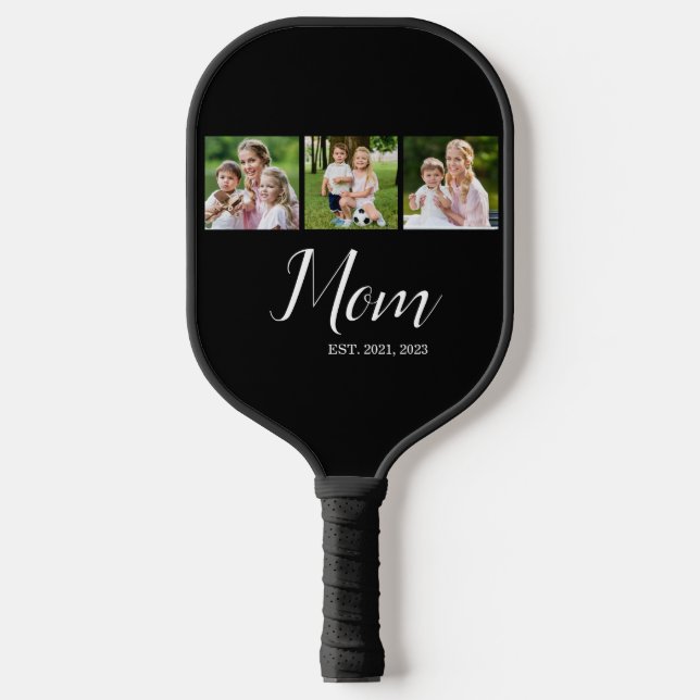 Raquette De Pickleball Mom Established Script Noir 3 Photo  (Recto)