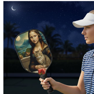 Raquette De Pickleball Mona Lisa & son chat - Vibes d'été \