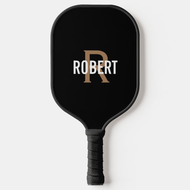 Raquette De Pickleball Monocolat d'or noir moderne nom mens pickleball pa (Recto)