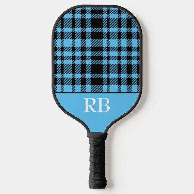 Raquette De Pickleball Monogram Blue Black À damiers Plai (Recto)