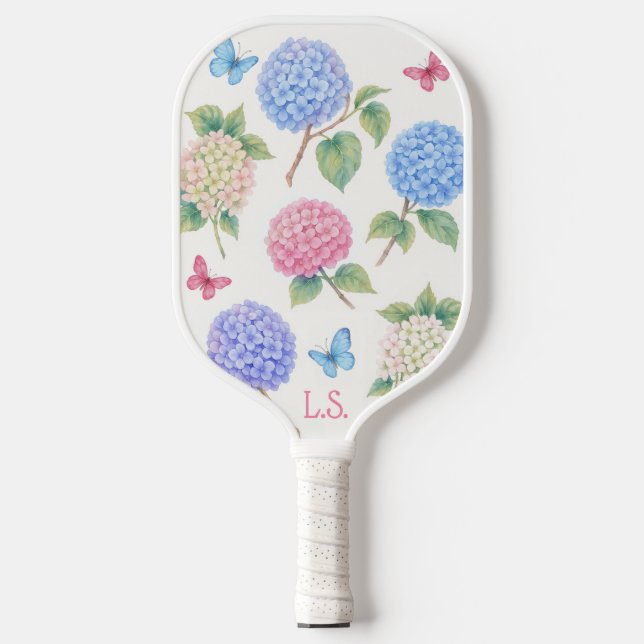 Raquette De Pickleball Monogram Hydrangea & Butterfly Pickleball Paddle (Recto)